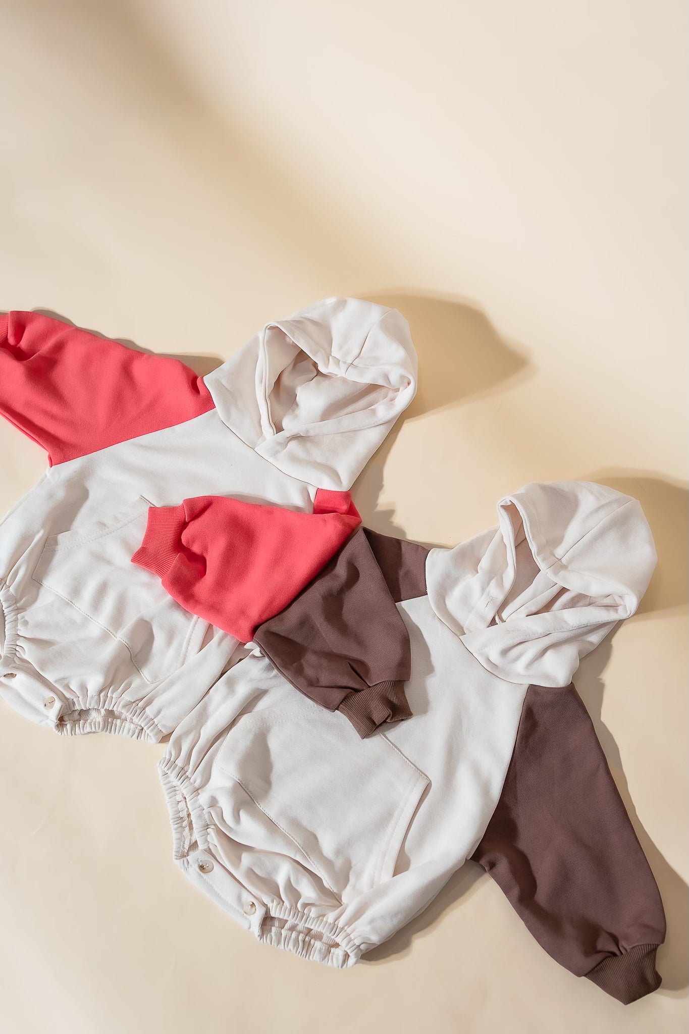 Brown Sleeve Hoodie Romper