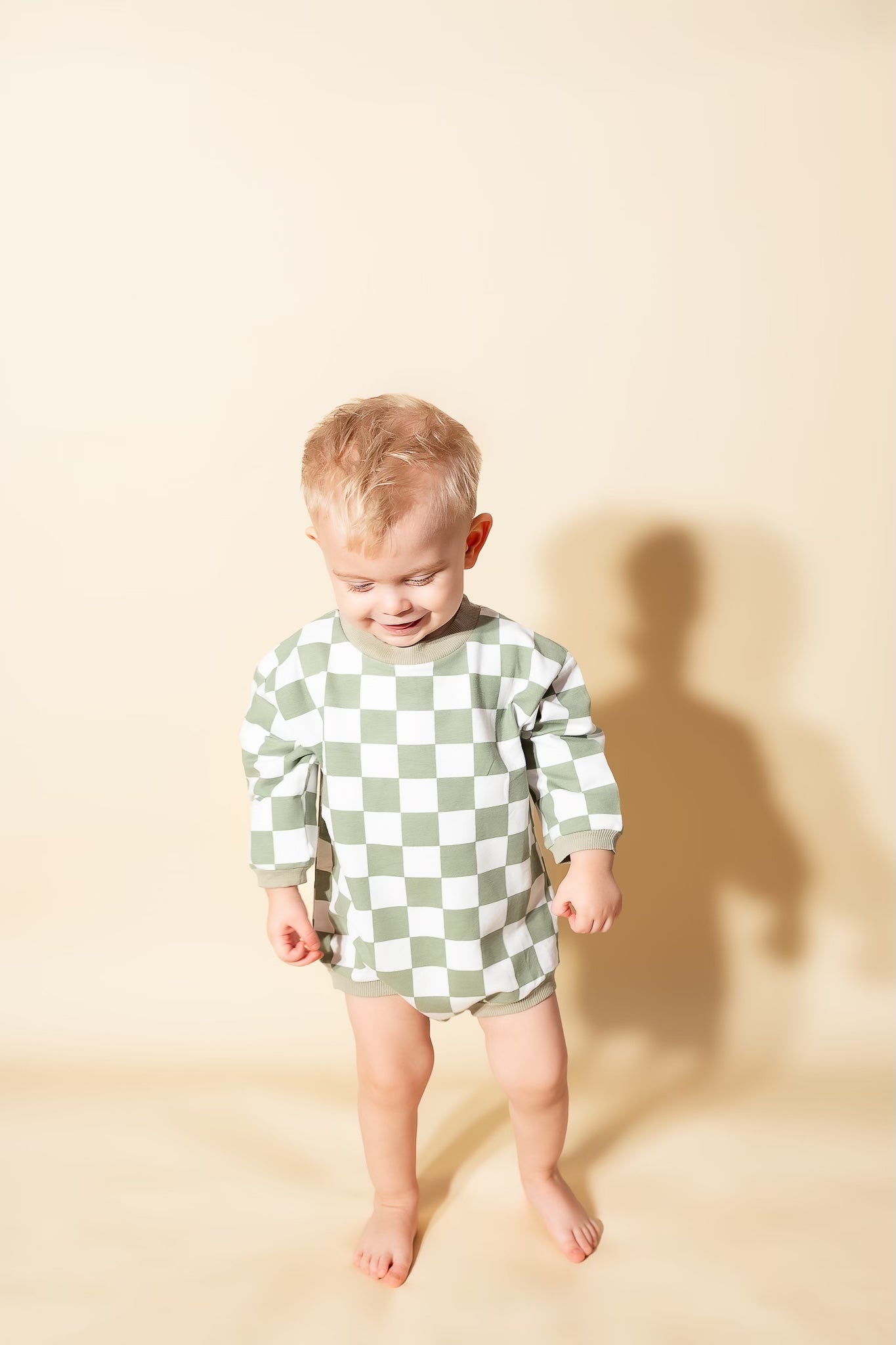 Green Checkered Romper