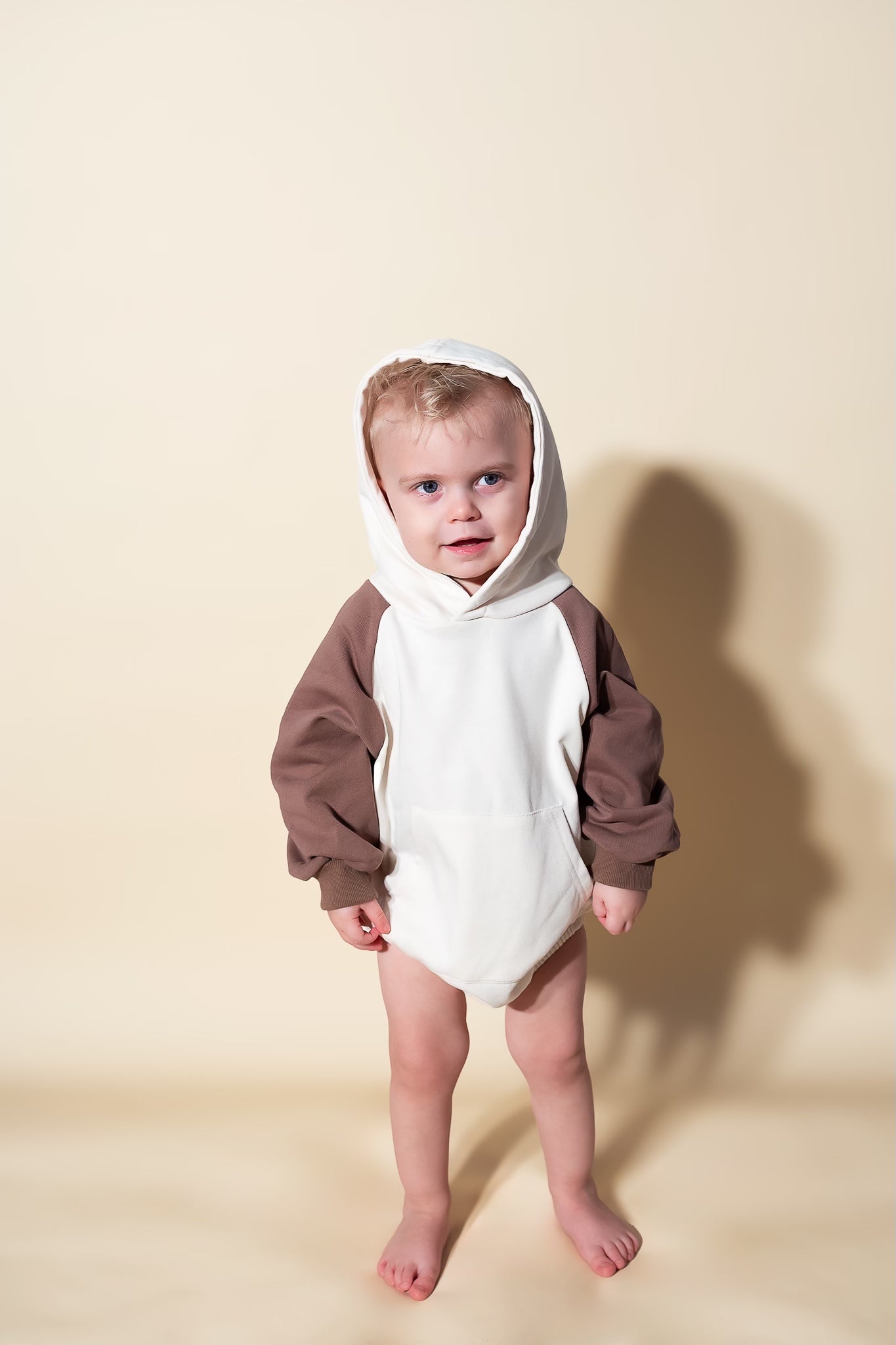 Brown Sleeve Hoodie Romper