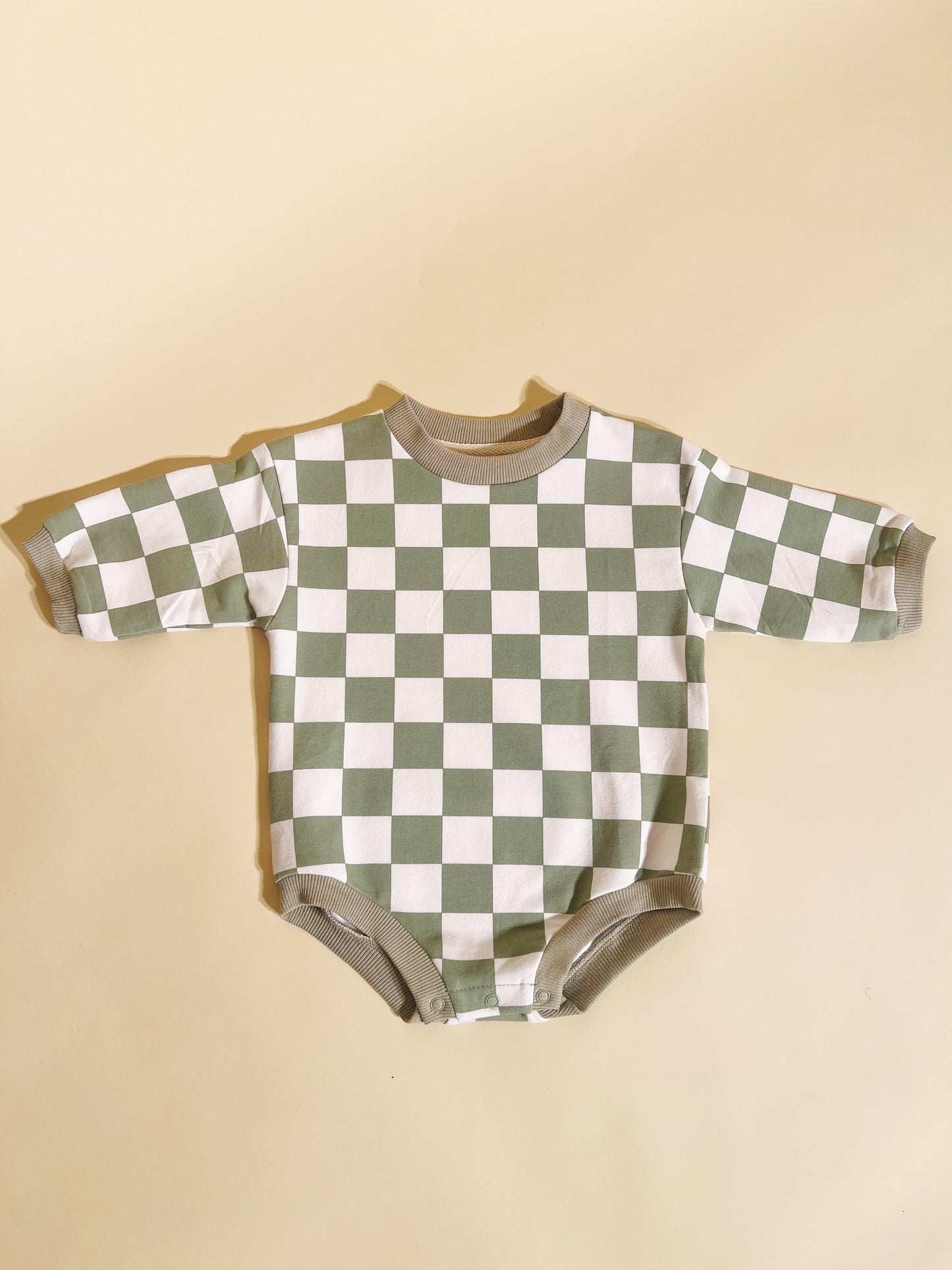 Green Checkered Romper