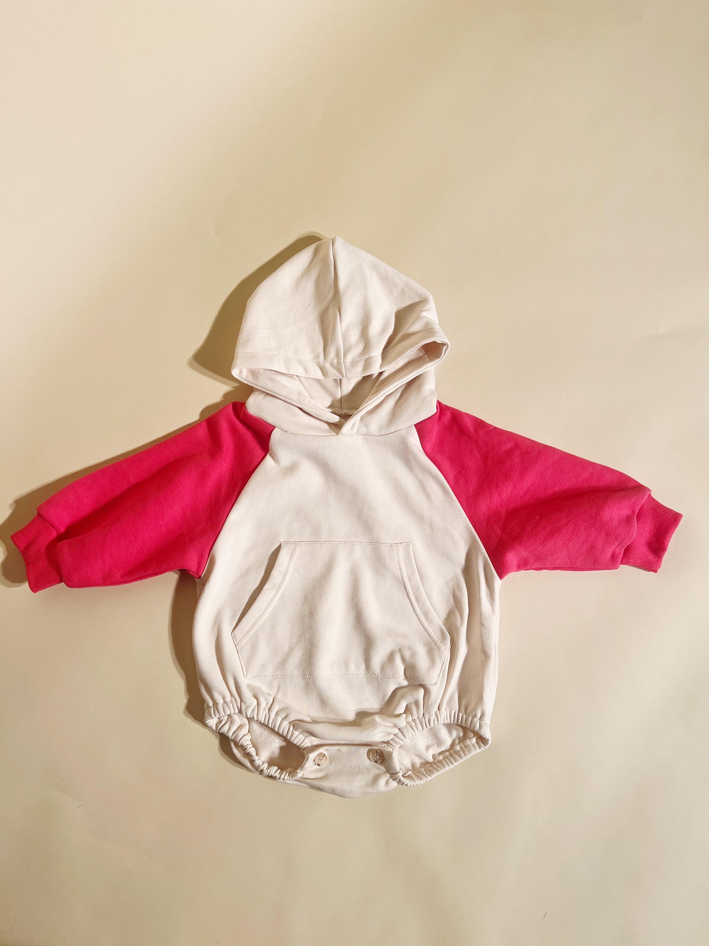 Pink Sleeve Hoodie Romper