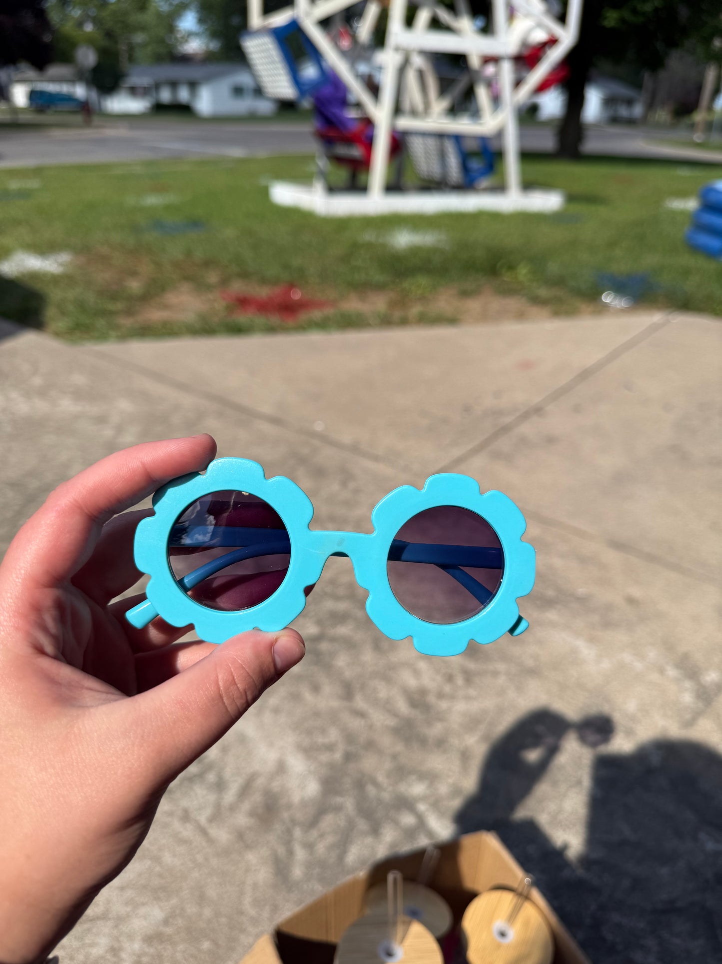 Blue Flower Sunglasses